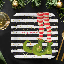 Plato De Papel Elf navidades