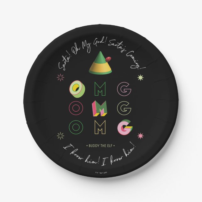 Plato De Papel Elf the Movie | Santa OMG (Anverso)