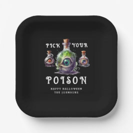 Plato De Papel Elija su Fiesta de cócteles de Halloween con venen