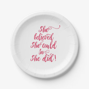 Plato De Papel Ella Creía Que Podía Así Que Hizo Mujeres Femin