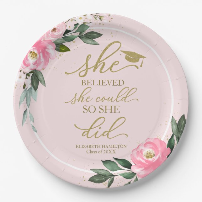 Plato De Papel Ella Creía Que Podía, Así Que Se Hizo Fiesta Grad (Anverso)