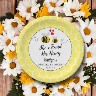 Plato De Papel Ella Encontró Su Colmena Bridal Shower de Abeja Mo