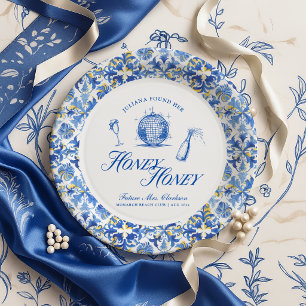 Plato De Papel Ella Encontró Su Despedida de Soltera Honey Blue G