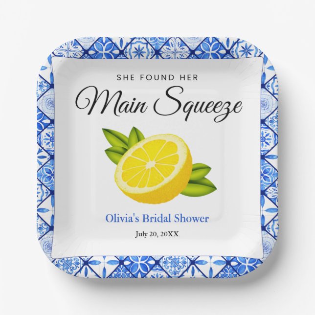 Plato De Papel Ella Encontró su Gran Amor Desayuno de Novia con L (Anverso)