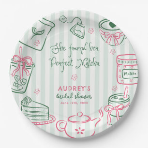 Plato De Papel Ella Encontró Su Perfecta Taza de Matcha Verde par