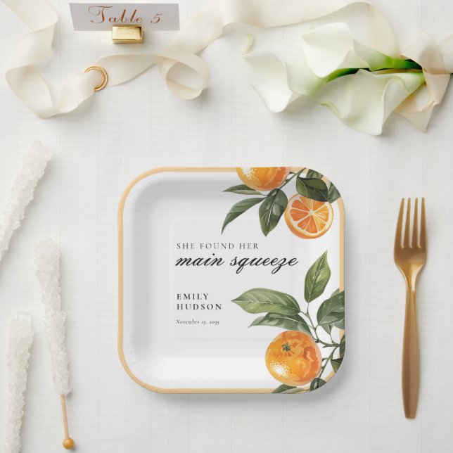 Plato De Papel Ella Encontró Su Principal Ducha De Brigada De Bri (Boda)