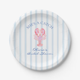 Plato De Papel Ella es un Tesoro Despedida de Soltera Langostino 