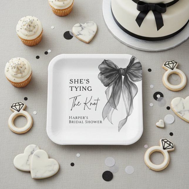 Plato De Papel Ella está Atando El Nudo Tazón de Regalo Nupcial d (Subido por el creador)