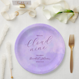 Plato De Papel Ella está en Cloud Nueve Bridal Shower