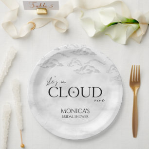 Plato De Papel Ella está en la gloria Bridal Shower Soñador Elega