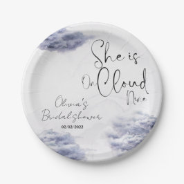 Plato De Papel Ella está en la nube nueve