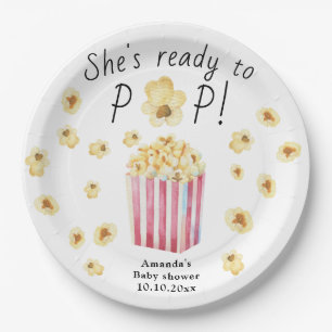 Plato De Papel Ella está lista para usar la Baby Shower de palomi