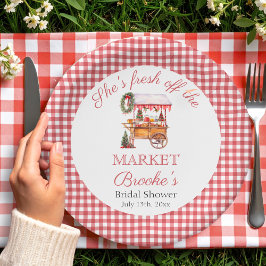 Plato De Papel Ella está recién llegada al mercado de Navidad Bri