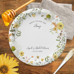 Plato De Papel Ella Ha Encontrado Su Regader Floral Amarillo para