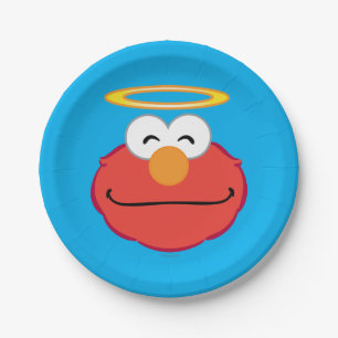 Plato De Papel Elmo Cara sonriente con Halo