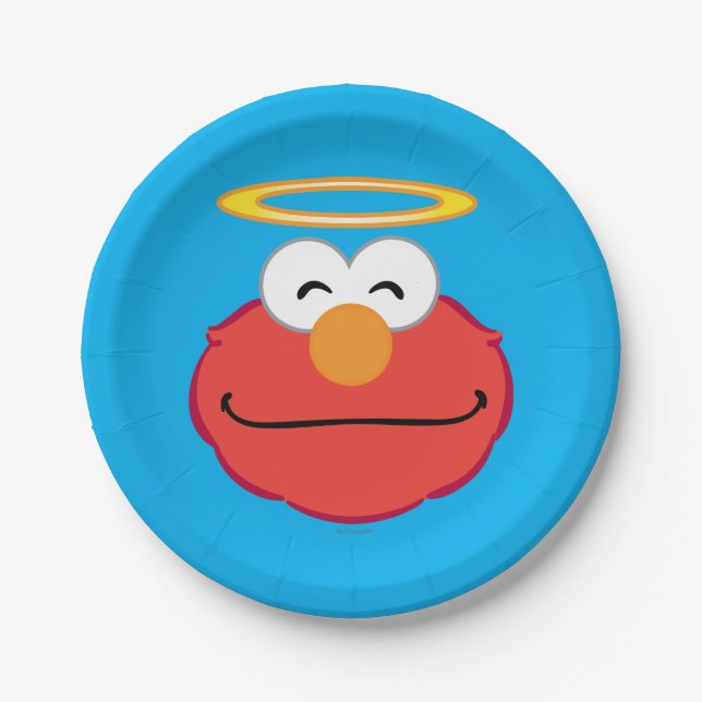 Plato De Papel Elmo Cara sonriente con Halo (Anverso)
