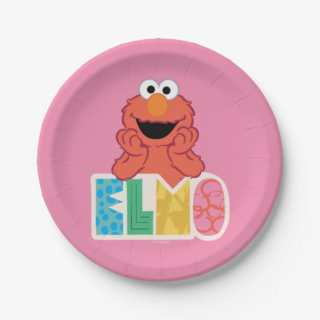 Plato De Papel Elmo Cute y Diversión (Anverso)