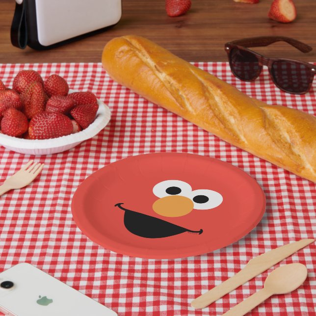 Plato De Papel Elmo Face Art (Picnic)