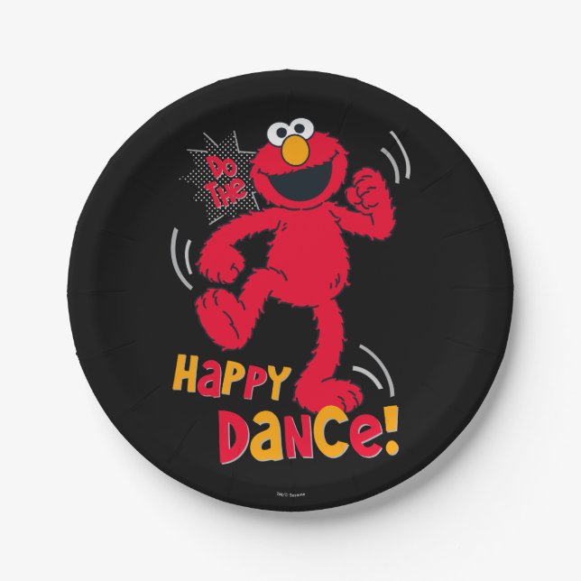 Plato De Papel Elmo | Hacer el baile feliz (Anverso)