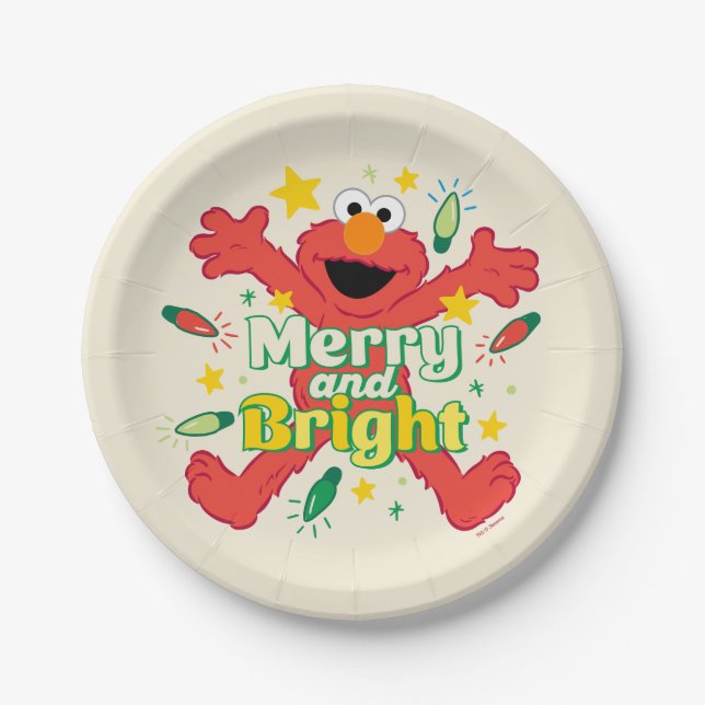 Plato De Papel Elmo | Merry y Bright (Anverso)