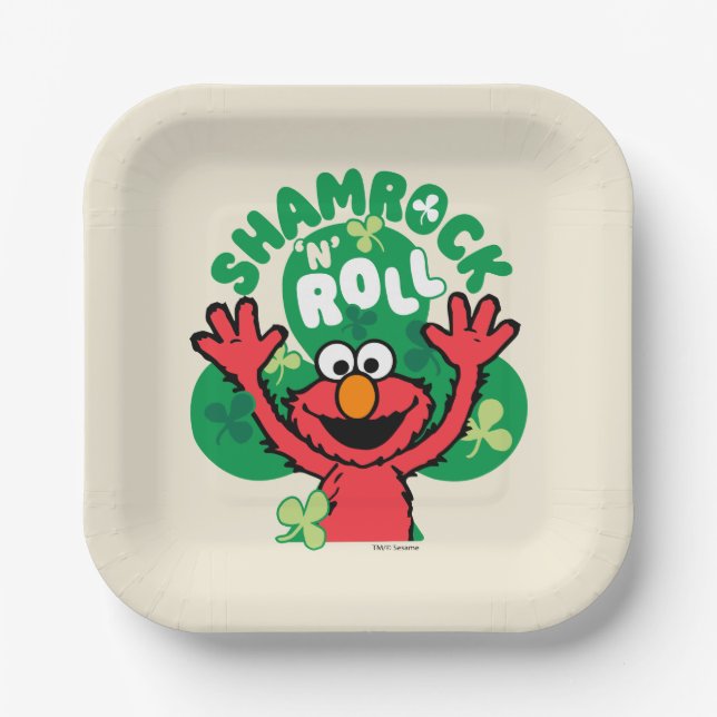 Plato De Papel Elmo | Shamrock 'N' Roll (Anverso)