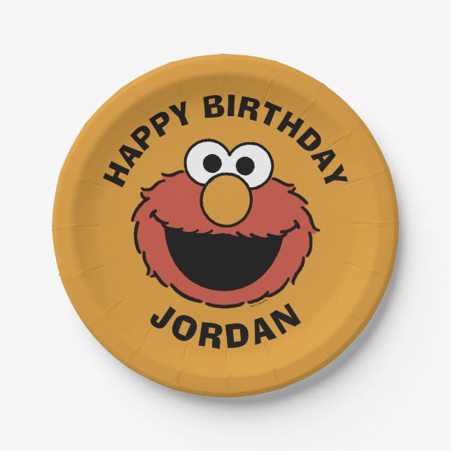 Plato De Papel Elmo Smiling Face (Anverso)