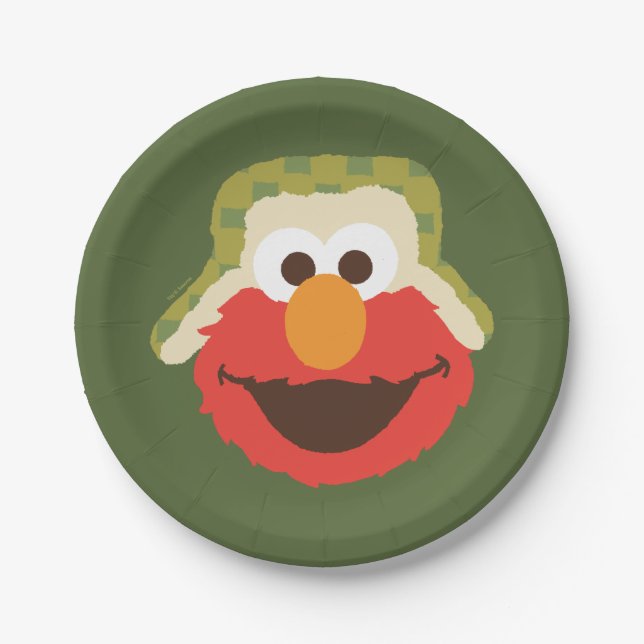 Plato De Papel Elmo Woodland Face (Anverso)