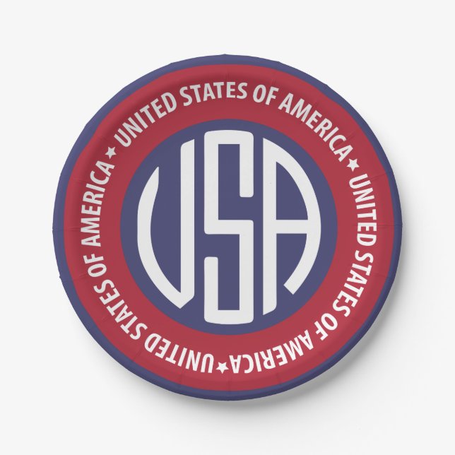Plato De Papel Emblema de Estados Unidos (Anverso)