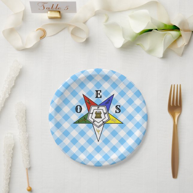 Plato De Papel Emblema de la Orden de la Estrella del Este (Boda)