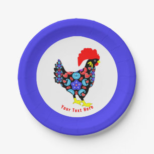 Plato De Papel Emblema nacional portugués Barcelos Rooster