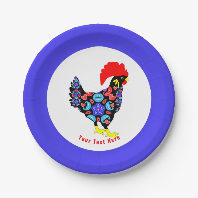 Plato De Papel Emblema nacional portugués Barcelos Rooster (Anverso)