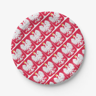 Plato De Papel Emblema polaco - Escudo de Polonia - Polska Herb P