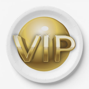 Plato De Papel Emblema VIP de oro de lujo en 3D
