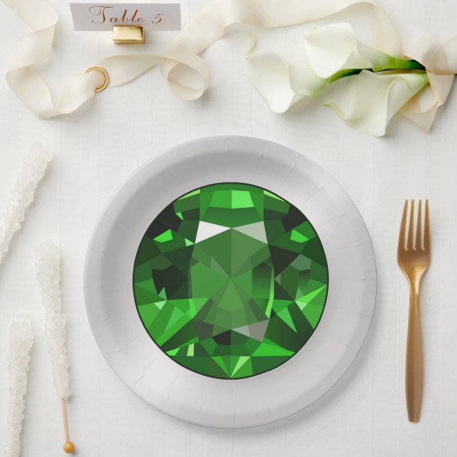Plato De Papel Emerald (Boda)