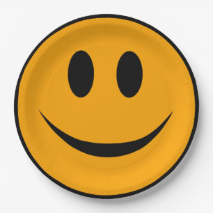 Plato De Papel Emoji Cara Sonriente