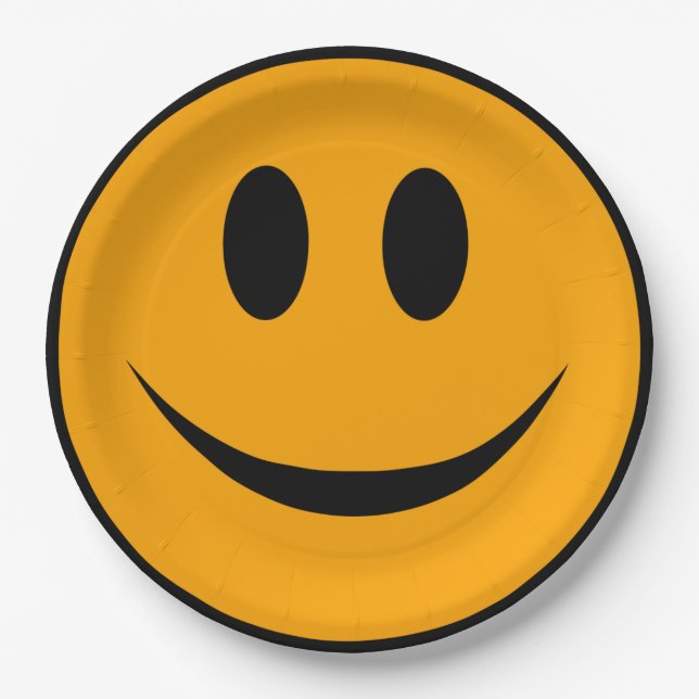 Plato De Papel Emoji Cara Sonriente (Anverso)