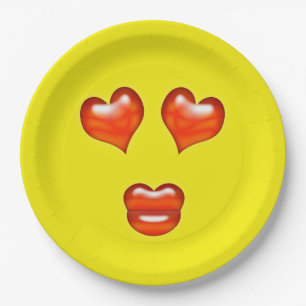 Plato De Papel Emoji de amor