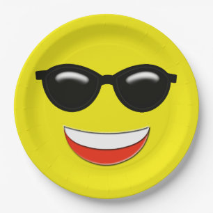 Plato De Papel Emoji desapasible de las gafas de sol