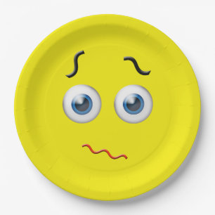 Plato De Papel Emoji desconcertada