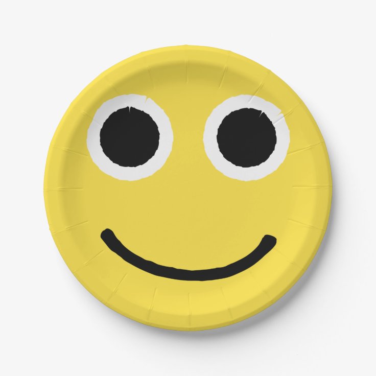grano servidor telar Plato De Papel Emoji Emoticon Sonriente Feliz Cara Amarilla | Zazzle.es