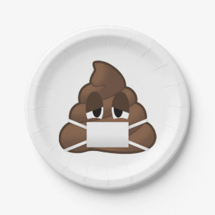 Plato De Papel Emoji enferma del impulso de la máscara