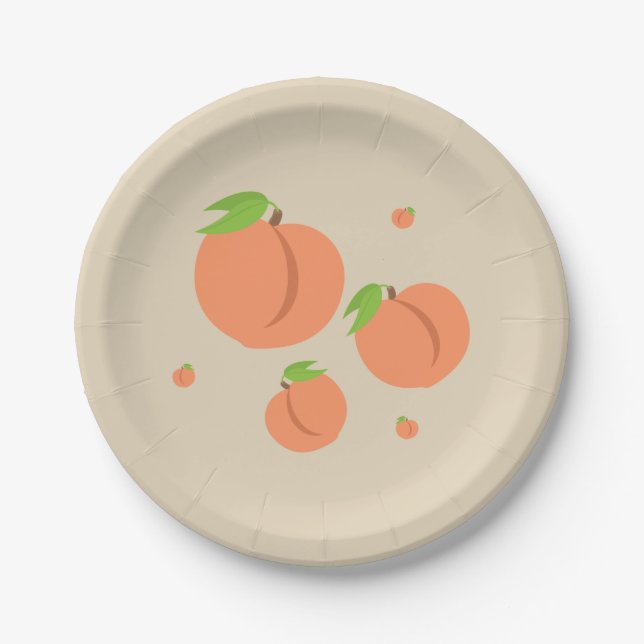 Plato De Papel Emoji Southern Peach - Placa Fiesta de verano (Anverso)