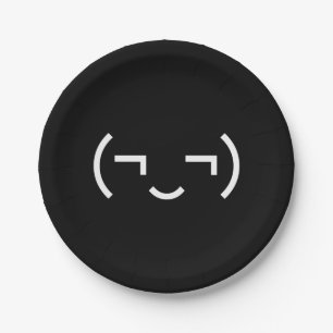 Plato De Papel Emoticon smug (‿) Kaomoji japonés