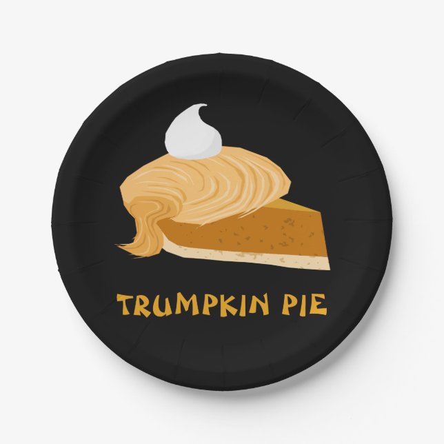 Plato De Papel Empanada divertida de Donald Trump Trumpkin (Anverso)