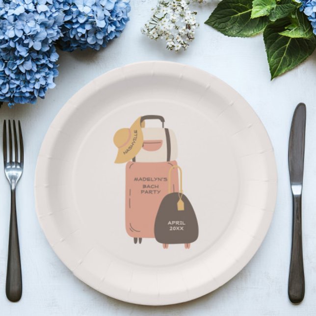 Plato De Papel Empaquetar tus maletas Destino Bachelorette (Subido por el creador)