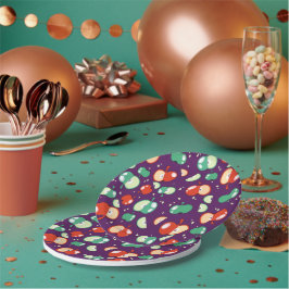Plato De Papel Empecemos el Fiesta - Pop Apple en Purple