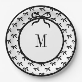 Plato De Papel Empujar una curva (paro grande) Placa monogramada