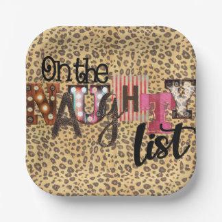 Plato De Papel En la lista traviesa Navidades placas de papel fie