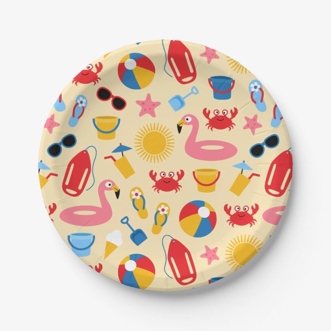 Plato De Papel En la playa (Anverso)