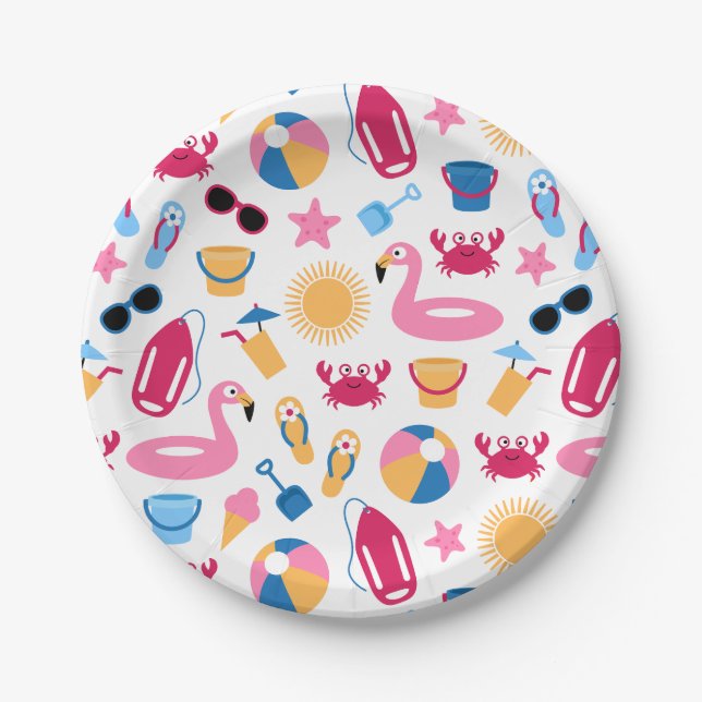 Plato De Papel En la playa (Anverso)
